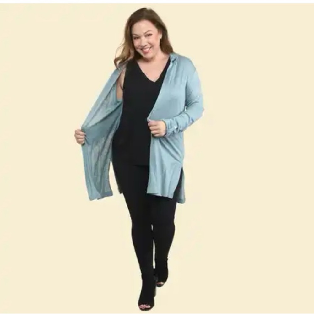 Women’s Linen Hooded Cardigan - Picture 3 of 12